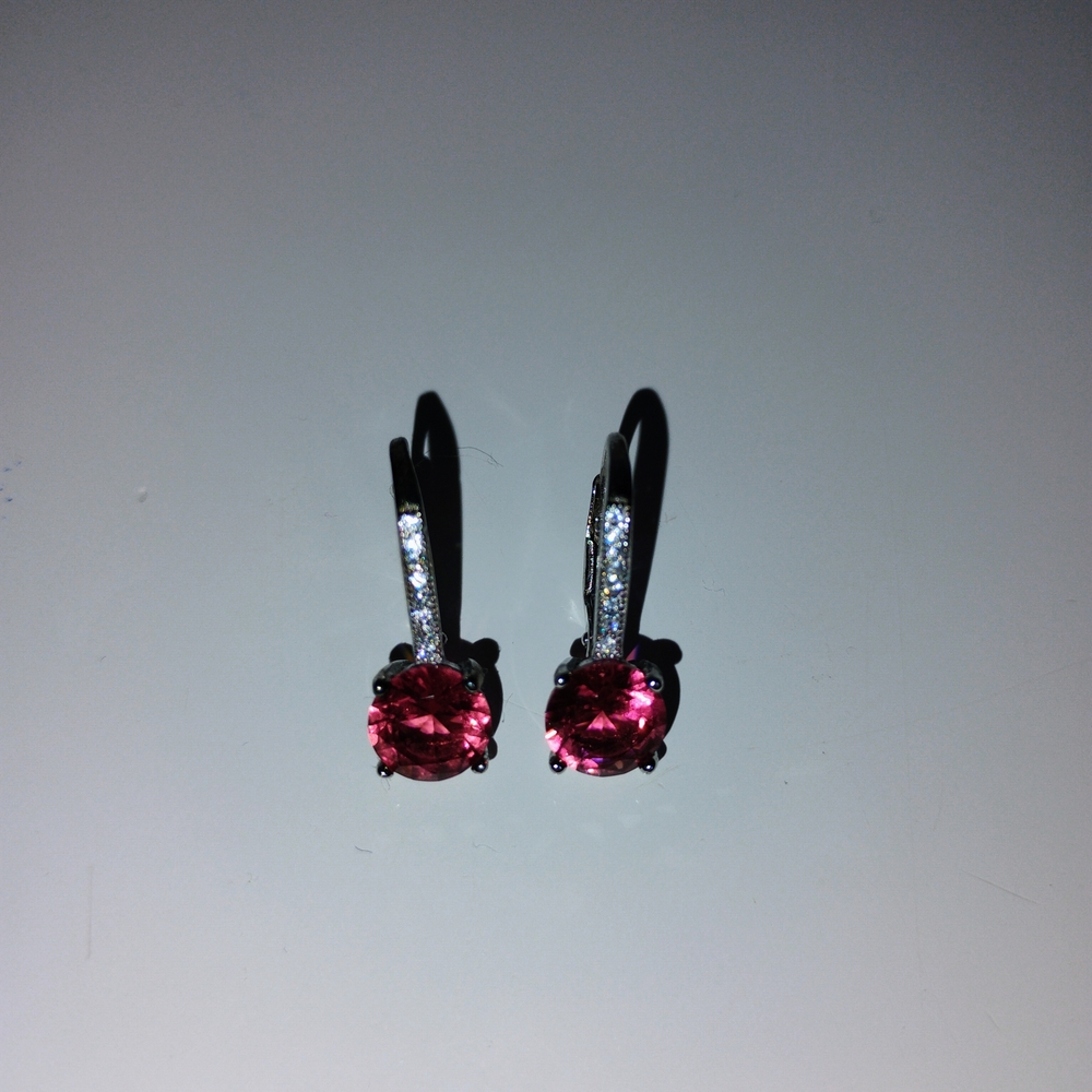 Elegant Ruby Red and Sterling Silver Earrings